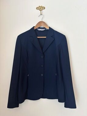 R.J. Classics Navy Blue Harmony Mesh Show Coat Sz 12S Equestrian